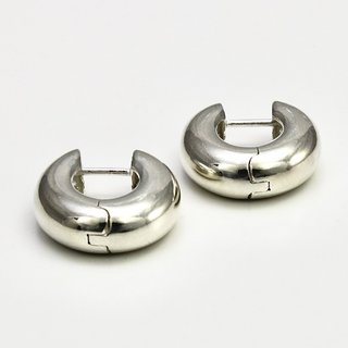 Edle Klappcreolen aus glänzend poliertem 925er Silber - Ohrringe - Sterlingsilber