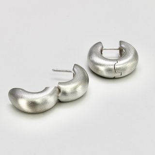 Elegante klappcreolen aus mattiertem 925er Silber - Ohrringe - Sterlingsilber