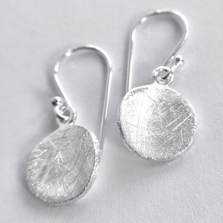 Runde Ohrhänger aus 925er Silber - gewölbt und eismatt gecrasht - Ohrringe - Sterlingsilber