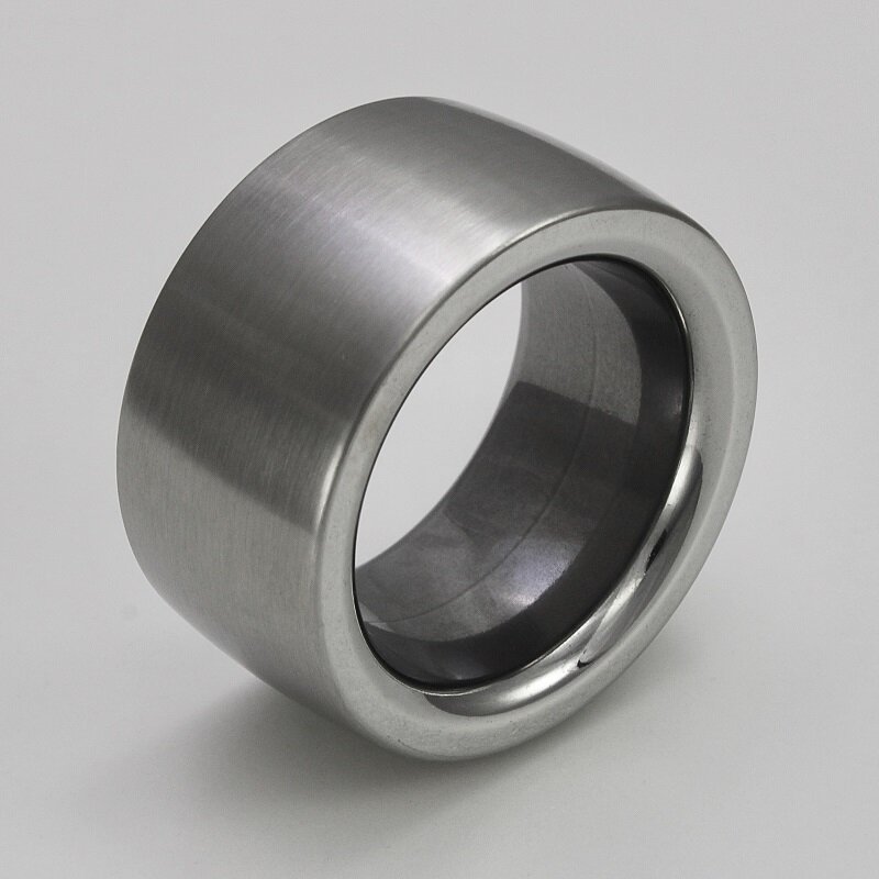 Silber & Stahl Breiter und wuchtiger Ring Edelstahl 14 mm Fingerring, 24,89  €