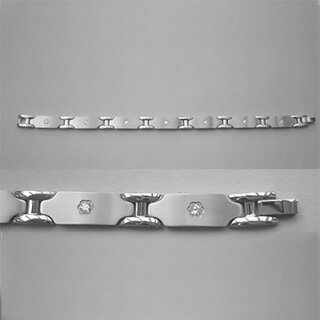 Edles Armband aus Titan mit sieben Zirkonia - 19 cm - Titanschmuck - Armreif