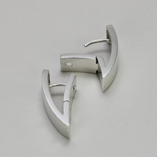 Spitze Klappcreolen aus 925er Silber in geschwungener Form - Ohrringe - Sterlingsilber