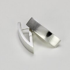 Spitze Klappcreolen aus 925er Silber in geschwungener Form - Ohrringe - Sterlingsilber