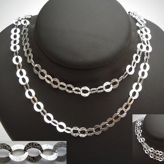 Elegante Kette aus Silberplättchen - Bis zu 150cm - Halskette aus 925er Sterlingsilber