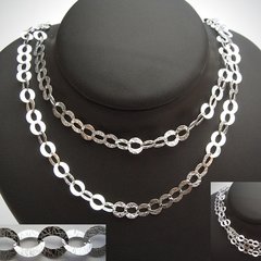 Elegante Kette aus Silberplttchen - Bis zu 150cm -...