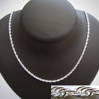 Gedrehte Halskette 2mm aus 925er Silber - Silberkette - Sterlingsilber