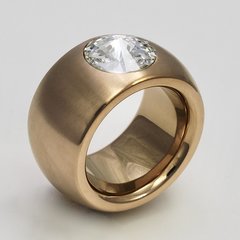 Breiter Ring aus rosévergoldetem Edelstahl - hochwertiger...