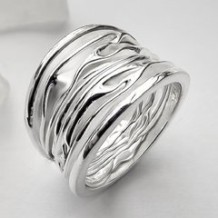 Einzigartiger Ring aus gefaltetem 925er Silber - Unikat -...