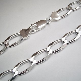 Kette aus poliertem 925er Silber - 7 mm - Unisex Halskette - Sterlingsilber - Lngen von 45 cm bis 60 cm