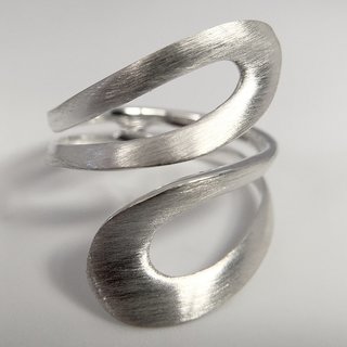 Eleganter offener Ring aus fein mattiertem 925er Silber -  Fingerring - Sterlingsilber - Größen von 50 bis 66