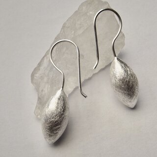Ohrhänger Tropfen aus eismattiertem 925er Silber - Ohrringe - Sterlingsilber