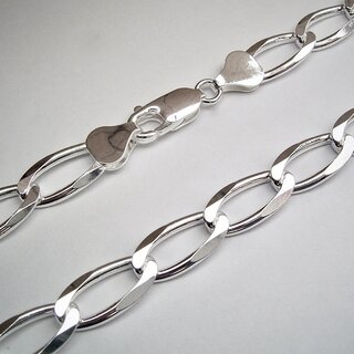 Kette aus poliertem 925er Silber - 7 mm - Unisex Halskette - Sterlingsilber - Länge 60cm
