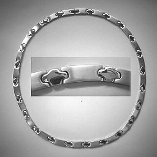 Collier aus mattiertem und poliertem Edelstahl - 45 cm - Halskette