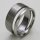 Auffälliger Ring aus Edelstahl mit geteilter Ringschiene - Doppelter Ring 62