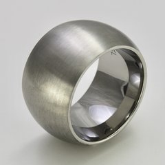 Auffälliger breiter Ring aus mattiertem Edelstahl - 15mm - Edelstahlring - Größe 61
