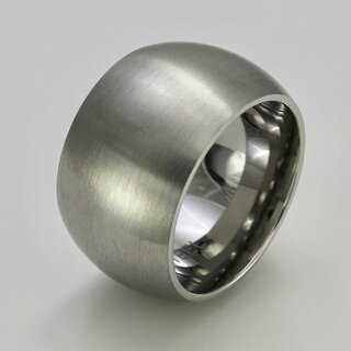 Aufflliger breiter Ring aus mattiertem Edelstahl - 15mm - Edelstahlring - Gre 66