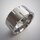 Ausgefallener Ring aus fein mattiertem Edelstahl mit Ausfräsungen - 10 mm  - Extravaganter Fingerring - Größe 54