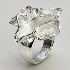 Ring groe Blume aus massivem 925er Silber - ziselierter...