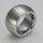 Breiter Ring aus matt gebürstetem Edelstahl mit polierten Kanten - 14 mm -  bombiert - Fingerring - Größe 50