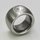 Breiter Ring aus Edelstahl mit weißem geschliffenen Glasstein - Abgerundete Ringschiene - 14 mm - Fingerring - Größe 62