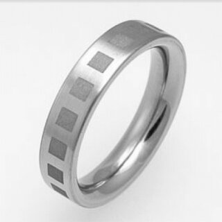 Ring aus fein mattiertem Edelstahl mit Lasergravur - 5 mm - Fingerring - Größe 60