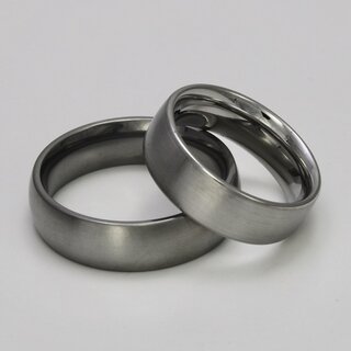 Eleganter Bandring aus mattiertem Edelstahl - 7 mm - Verlobungsring - Partnerring - Fingerring - Gre 62