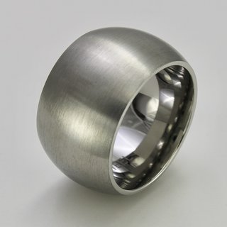 Auffälliger breiter Ring aus mattiertem Edelstahl - 15mm - Edelstahlring