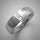 Eleganter Spannring aus mattiertem Edelstahl mit weißem Zirkonia - 6 mm - Fingerring - Größe 51