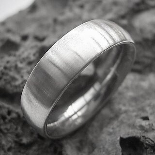 Bandring aus fein mattiertem Edelstahl - 6 mm - Fingerring - Gre 58